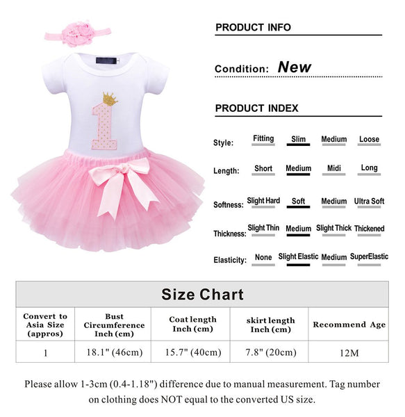 Girls Unicorn Pink Tutu Dress Tulle Tutu Skirt -  1st Birthday Dress