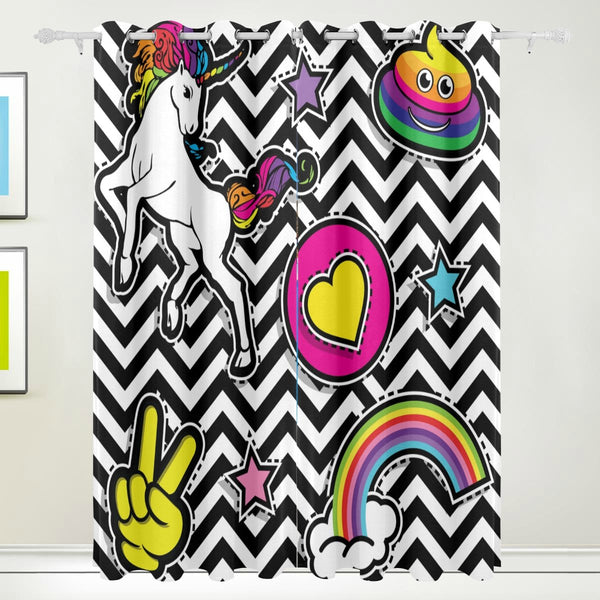 Unicorn pop art curtains