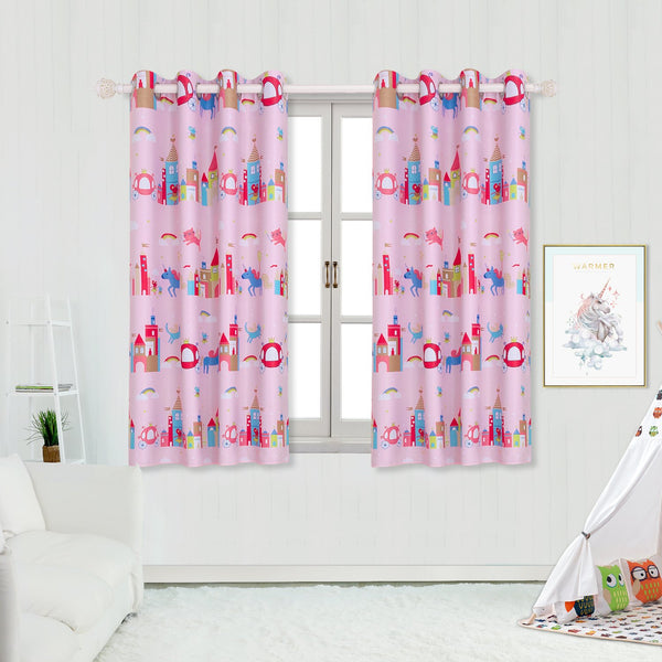 Cute Print Unicorn Curtains Short
