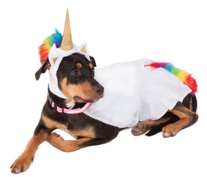 Unicorn cape costume for dog