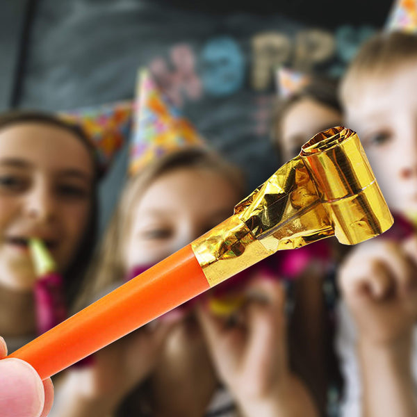 party blower orange gold