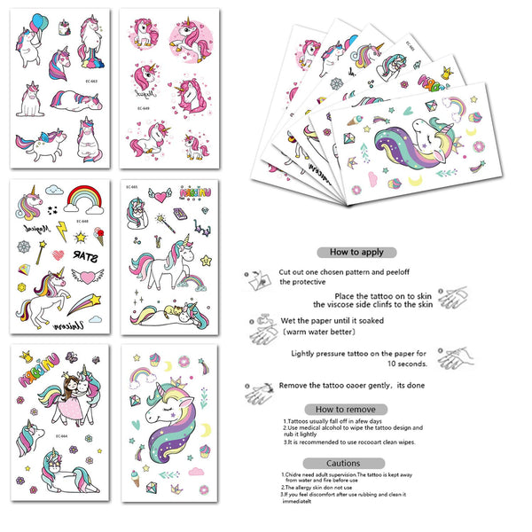 Unicorn Party Bag Fillers - Unicorn Temporary Tattoos