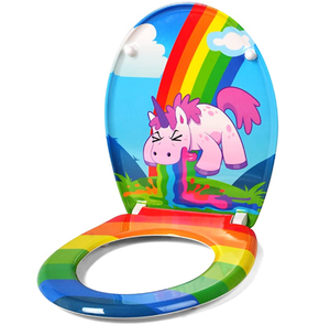 Unicorn themed toilet seat