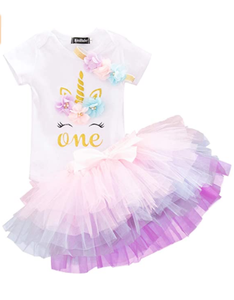 Unicorn 1st Birthday Outfit Girls 