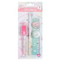 Unicorn Stationery Set - 20 Pieces - Pen, Pencil, Ruler, Rubber, Sharpener, Multi Colour Pen, A5 Note Book and 12 colouring pencils