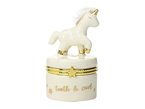 Unicorn Tooth and Curl Keepsake Box,  Ideal Newborn, Christening, Baby Shower Gift 