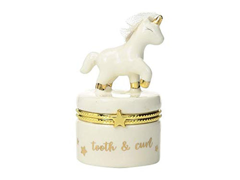 Unicorn Tooth and Curl Keepsake Box,  Ideal Newborn, Christening, Baby Shower Gift 
