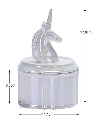 Iridescent (Pearlized Glaze) Unicorn Ceramic Jewellery Trinket Ring Holder