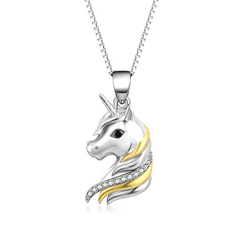 Unicorn Silver & Gold Pendant Necklace | Jewellery Gifts for Women Girls 