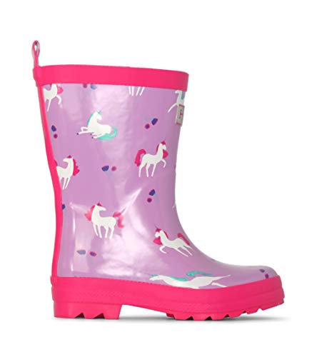 Kids Unicorn Wellington Boots Lilac & Pink