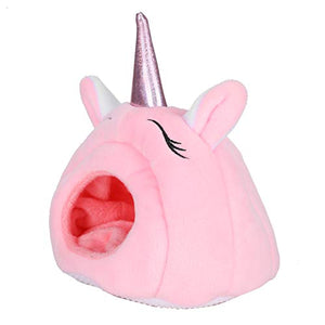 Cute Pink Unicorn Pet Bed | Anti - Slip | For Small Pets 