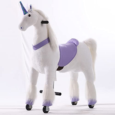 Gidygo | Kids Ride On Walking Unicorn Rocking Horse | Riding Toy For Children | L size For 5-12 Years Old
