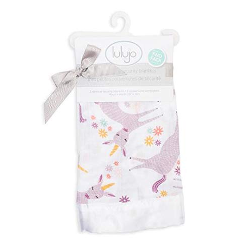 Lilac Unicorns Muslin Security Blanket