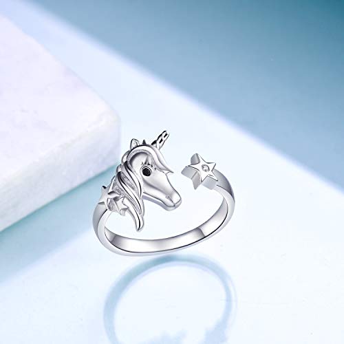 Womens Unicorn Silver Ring 