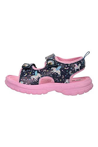 Mountain Warehouse Sand Kids Sandals - Neoprene Lined Kids Beach Shoes, Durable Sandal Shoes, Hook & Loop, Removable Heel Strap Summer Footwear - for Beach Walking Pink Kids Shoe Size 6 UK