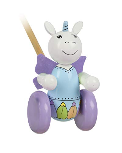 Wooden Unicorn Push Along Toy | For Girls | 12 Months +