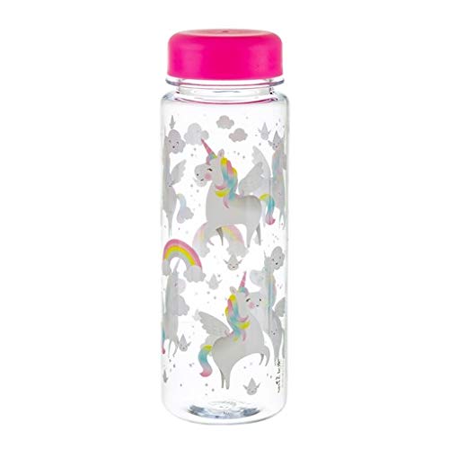 Sass & Belle Rainbow Unicorn Clear Water Bottle