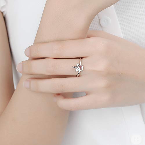 Cute Silver Moonstone Unicorn Ring For Women & Girls | Birthday, Christmas, Valentines, Anniversary Gift 