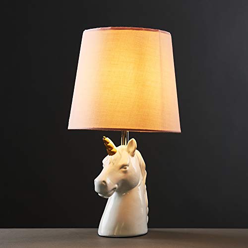 Unicorn Table Lamp With A Pink Shade