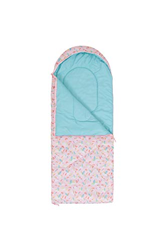 Mountain Warehouse Apex Mini Square Patterned Sleeping Bag - 2 Season, Lightweight, Insulated Pink