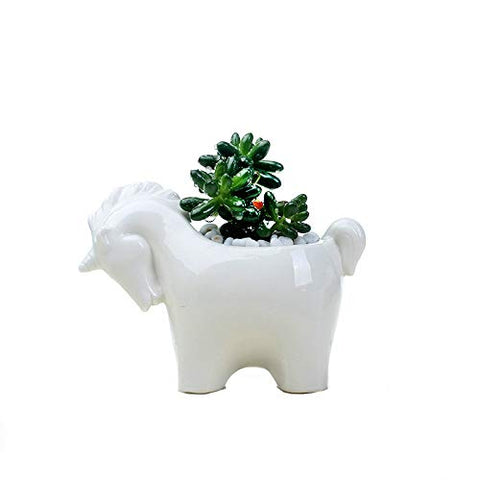 Ceramic unicorn plant pot