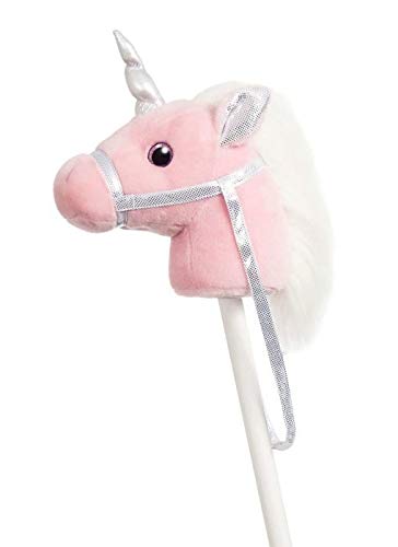 Pink Unicorn Hobby Horse 12 Inch Girls Gift