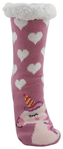 Ladies Knitted Animal Slipper Socks | Unicorn Design | Atania