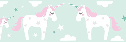 Unicorn Wallpaper Pink Mint Green 