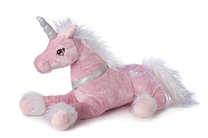 Large Unicorn Soft Plush Toy | Pink And White With Heart | 50cm | Gift Idea