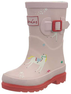Joules Girl's Welly Print Boot | Pink Unicorn | Kids 