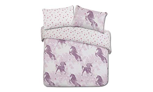 Lilac Unicorn Girls Single Duvet Cover Bedding Set