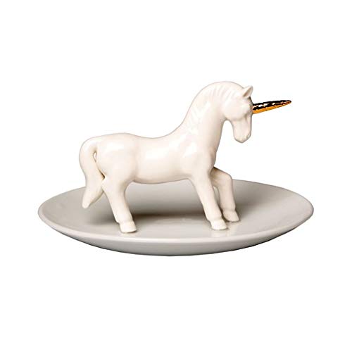 Unicorn Trinket Dish Ornament White 15x8x15cm