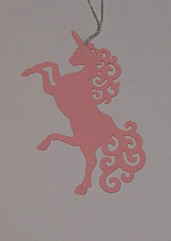 Unicorn Christmas Tree Decorations, (Pack 4) Pink Unicorn