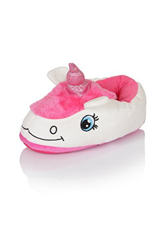 3D Unicorn Slippers White and Pink