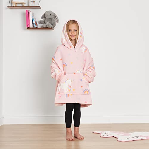 Unicorn Oversized Hoodie Blanket | Kids | Ultra Plush Soft Sherpa 