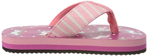 Bright pink kids girls unicorn flip flops 