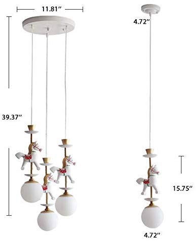 Modern Children's Unicorn Lamp Pendant Light, Chandelier Lovely Cartoon Pendant Lamp Ceiling Light E14 Creative European Light for Children's Room Bedroom Boys and Girls Living Room