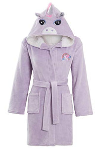 Children's Dressing Gown | Unicorn Design | Lilac | Super Soft 