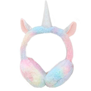 Kid's Winter Unicorn Plush Earmuffs | Multicoloured Pastel Colours