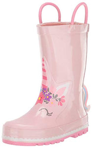 Girls Unicorn Printed Rain Boot | Wellington Boots | Pink 