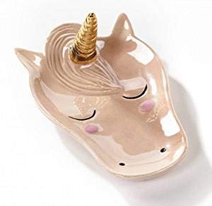 Pink Glaze Unicorn Trinket Dish | Earrings & Ring Dish 