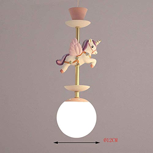 Unicorn Chandelier Glass Ball Light | E14 Bulb | Pink-1 lamp