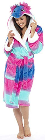 Unicorn Design Girls & Ladies Soft & Cosy Hooded Dressing Gown | Multicoloured 