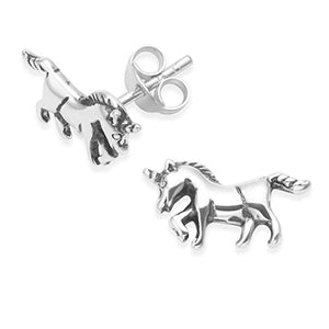 Sterling Silver Unicorn Stud Earrings With Gift Box | Present Idea