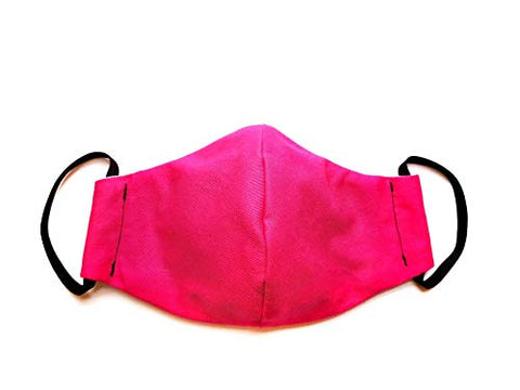Premium Quality 100% Cotton Handmade GIRLS KIDS Fuchsia Pink Face Mask - Reusable, Washable, Sustainable