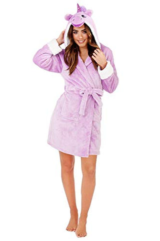 Ladies / Women's Dressing Gown | Unicorn Style | Purple/Lilac 