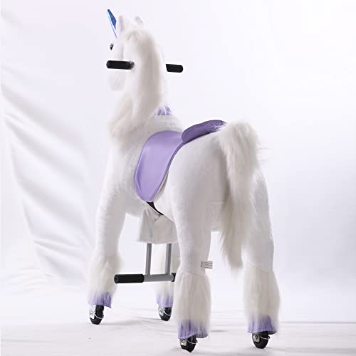 White & Purple Unicorn Ride On Toy For Girls