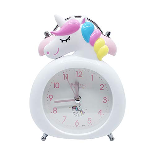 Unicorn Alarm Clock For Girls, With Night Light, Battery Operated, Non-Ticking