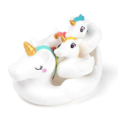 Unicorn Baby Bath Toy | 4 Pack Unicorn Family Bath Toy | For Boys & Girls 