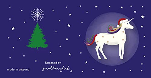 Christmas Unicorn Wrapping Paper | Blue